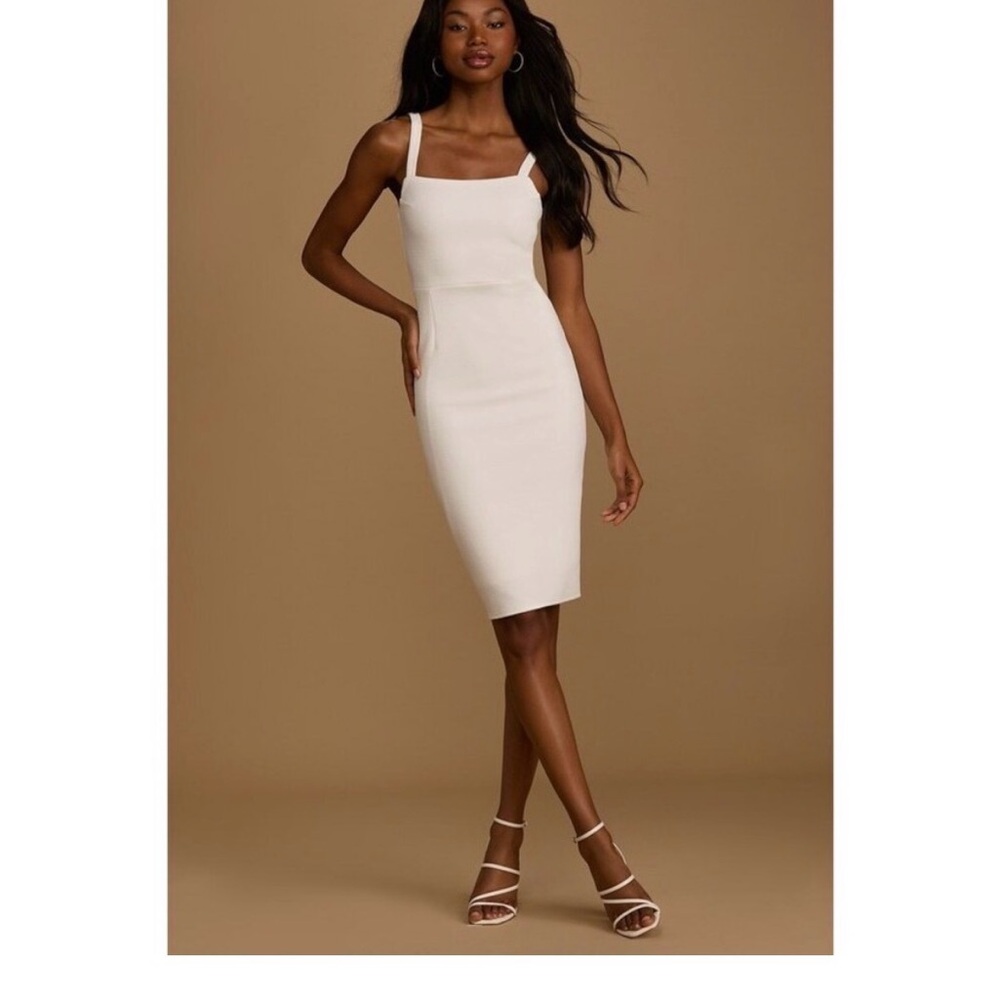 Lulu's Chic White Midi Dress